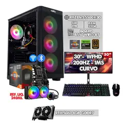 AMD - PC GAMER RYZEN 5 5500X3D - RTX 5060 - MONITOR 30" 200HZ WFHD - RAM 32GB SSD 1TB IDEAL PARA GAMING