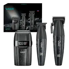 VGR - Combo barber V-640-S3 set 3 en 1 color negro