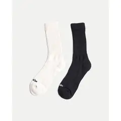 ATMOS - Pack X2 Media Caña Larga Recogido X2 Para Mujer Blanco