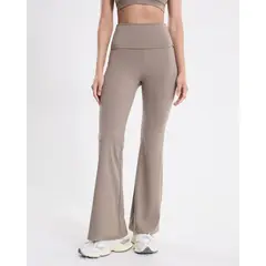 ATMOS - Leggins Flare Pretina Doblada Aerius Para Mujer Café