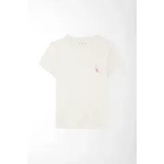 TENNIS - Camiseta regular con mini gráfico en algodón blanco para mujer