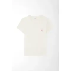 TENNIS - Camiseta regular con mini gráfico en algodón blanco para mujer