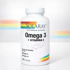 SOLARAY - Omega 3 + Vitamina E Aceite De Pescado 120 Softgels