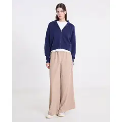 ATMOS - Saco Hoodie Tejido Full Zipper Para Mujer Azul