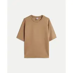 ATMOS - Camiseta Amplia Manga Ranglan Plush Para Hombre Café