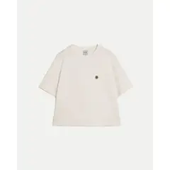 ATMOS - Camiseta Amplia Con Estampado Para Mujer Blanco