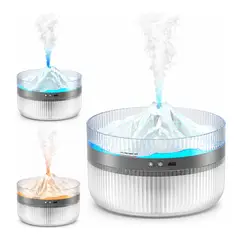 GENERICO - Humidificador Volcán Luz Rgb 2000ml Eléctrico Aromaterapia Trasparente