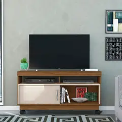 MUEBLES 2020 - Mesa para TV 50" Art Marrón/Blanco Apagado