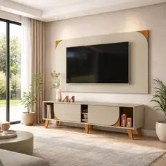 MUEBLES 2020 - Panel TV 65" + Mesa Juna Arena/Natural
