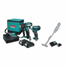 MAKITA - Taladro 38 Inal + Llave Imp + Aspiradora Inal + 3bat
