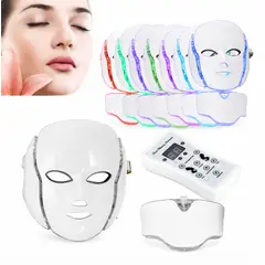 GENERICO - Máscara Facial LED Con Cuello Rejuvenecimiento Antiarrugas