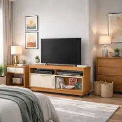 MUEBLES 2020 - Mesa para TV 55" Atlas Canela/Blanco Apagado