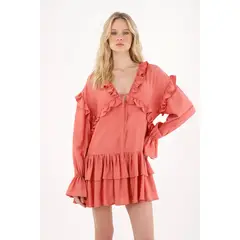 TENNIS - Vestido corto con boleros rosado para mujer