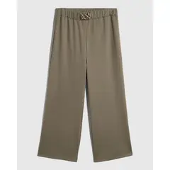 PATPRIMO - Pantalón Wide Leg Con Herraje Para Mujer Curvy Para Mujer Verde