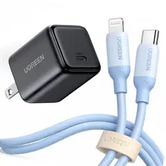 UGREEN - Kit Cargador Mini Carga Rápida 30W + Cable Lightning Certificado MFI