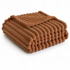 ABRICOL - Cobija Manta Termica Felpa Cama Doble 185x220 Color Café