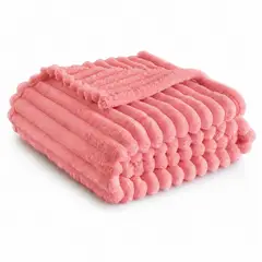 ABRICOL - Cobija Manta Termica Felpa Cama Doble 185x220 Color Salmon