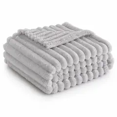ABRICOL - Cobija Manta Termica Felpa Cama Doble 185x220 Color Gris