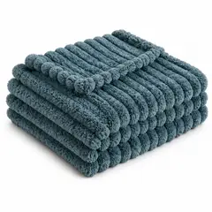 ABRICOL - Cobija Manta Termica Felpa Cama Doble 185x220 Color Petroleo