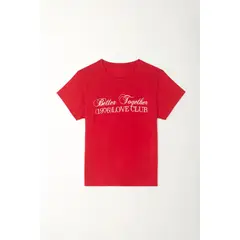 TENNIS - Camiseta básica manga corta roja para mujer