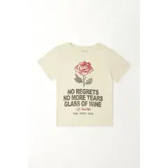 TENNIS - Camiseta manga corta crudo para mujer