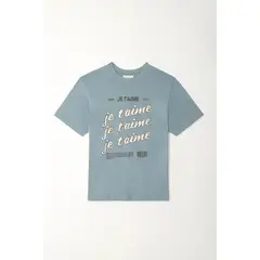 TENNIS - Camiseta oversized con estampado gris para mujer