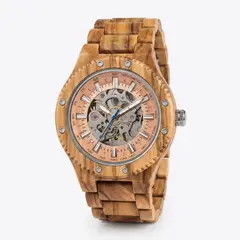 GENERICO - Reloj G-force Gm-137b Automatico De Bambu + Estuche Premium
