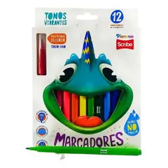 SCRIBE - Estuche Plumon Marcador Jumbo X12 Colores