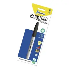 NORMA - Marcador Marktodo Punta Fina Permanente X5 Und Negro