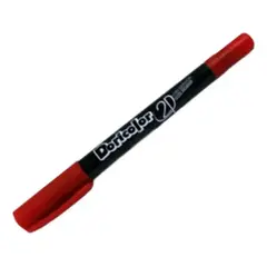 DORICOLOR - Marcador Doble Punta Permanente Rojo X 8 Und