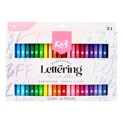 NORMA - Marcadores Punta Pincel Kiut 24 Unidades Lettering Lavables