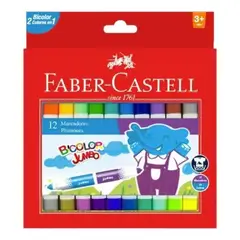 FABER CASTELL - 3 Estcuhe Plumon Marcador Faber Jumbo X12 Doble Punta