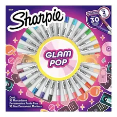 SHARPIE - Marcadores Permanentes Ruleta Glam Pop X 30 Colores