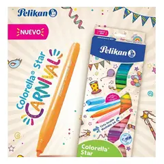 PELIKAN - 3 Estcuhe Plumon Marcador Colorella Carnival X50