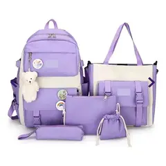 CHINA - Maleta Mochila Morral Bolso Estuche Escolar Viajero 5 Piezas negro