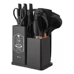 CHINA - Set Juego 19 Pcs Utensilios Cocina Hogar Multifuncional negro