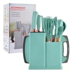 CHINA - Set Juego 19 Pcs Utensilios Cocina Hogar Multifuncional verde