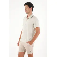 TENNIS - Camisa a rayas con raqueta para hombre