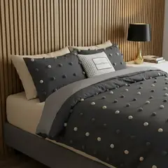 MY HOME STORE - Set Funda Duvet Línea Harmony PomDeco + Semijuego de Sábana Beige