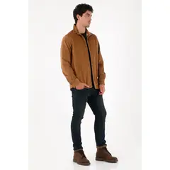 TENNIS - Camisa de tela con textura café para hombre