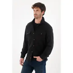 TENNIS - Camisa de cuello clásico negra para hombre