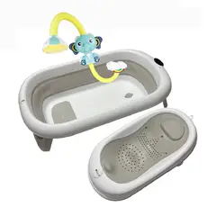 EBABY - Bañera Plegable Con Sensor De Temperatura Soporte Interno Y Ducha Bebe