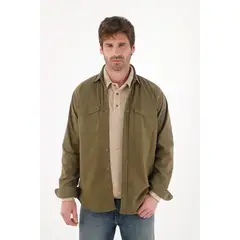 TENNIS - Camisa manga larga verde para hombre