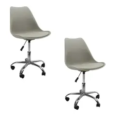 DISTRIONLINE - Set X2 Sillas Eames con Ruedas, Altura Ajustable y Giro 360°