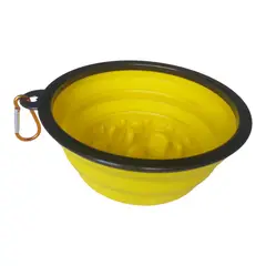 GENERICO - Bebedero Comedero Plegable antireflujo para Perros y Gatos en Silicona 750 mL con Mosquetón Portátil