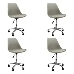 DISTRIONLINE - Set X4 Sillas Eames con Ruedas, Altura Ajustable y Giro 360°