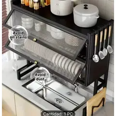GENERICO - Escurridor Platos Doble Cocina Con Gabinete