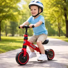 KIDSHOP - Triciclo Bicicleta 3 En 1 Con Ruedas Plegables 6030-T-RJ