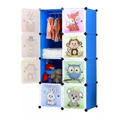 GENERICO - Armario Organizador de Ropa Y Juguetes Por Modúlos Pequeño para Niños Azul