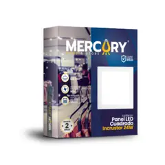 MERCURY - Panel Led Cuadrado Incrustar Blanco 24W